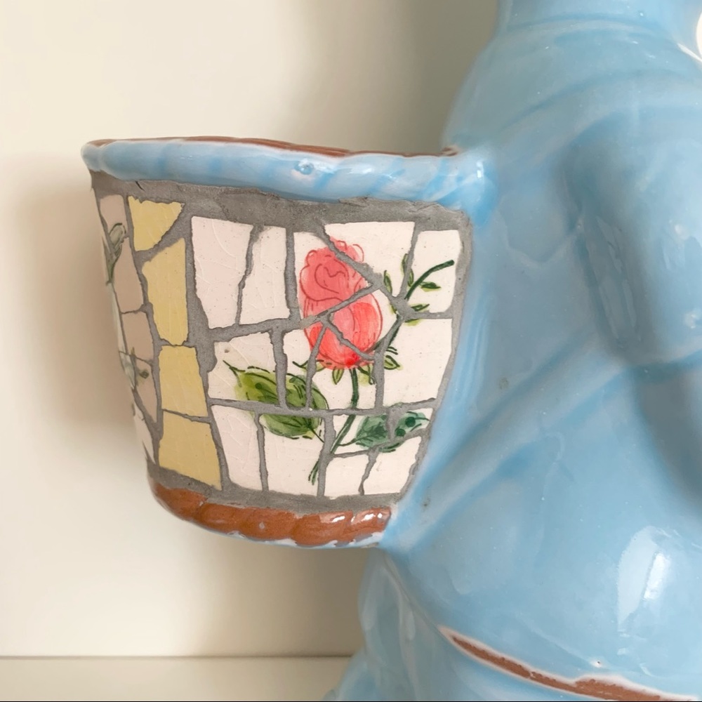 vintage Mosaic ceramic bunny planter - Picture 10 of 17